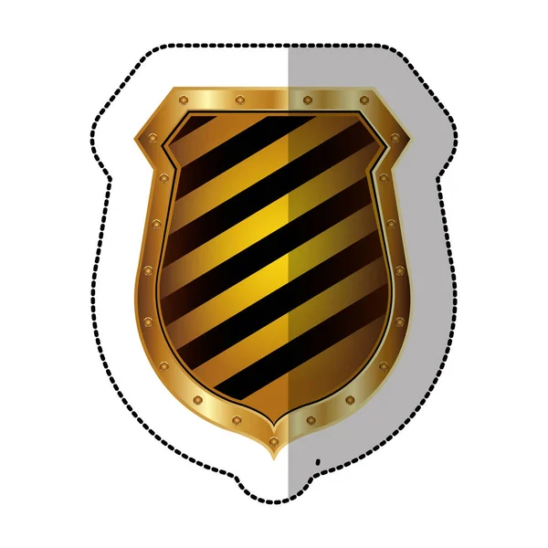 etiket altın kalkan renkli çapraz çizgiler şeklinde