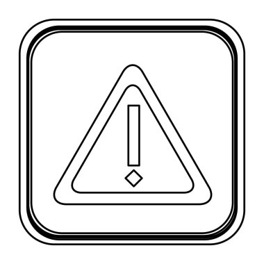 tek renkli kontur kare üçgen ünlem işareti ile