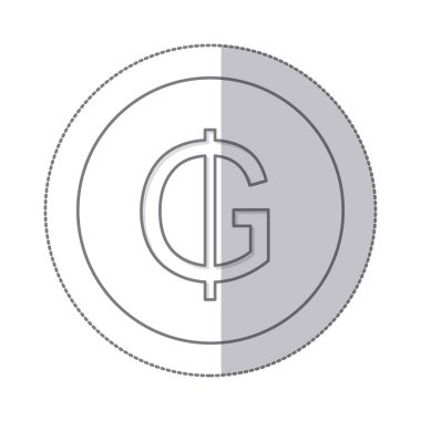 para birimi simgesi guarani Paraguay ile orta gölge tek renkli daire