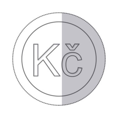 Çek korunası para birimi sembolü olan orta gölge tek renkli daire