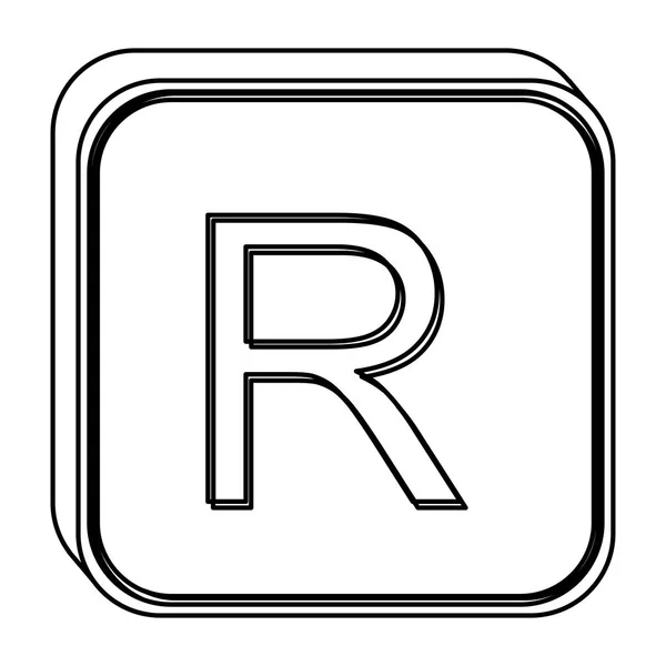 Monochrome square contour with currency symbol of rand south africa — стоковый вектор