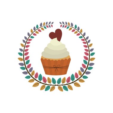 taç yaprakları ile krema ve çikolata kurabiye cupcake ile
