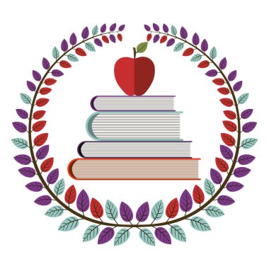 taç yaprakları ile apple ile okul kitapları