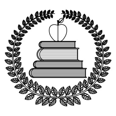 siluet taç yaprakları ile apple ile okul kitapları