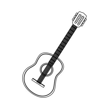 akustik gitar ile tek renkli dağılımı