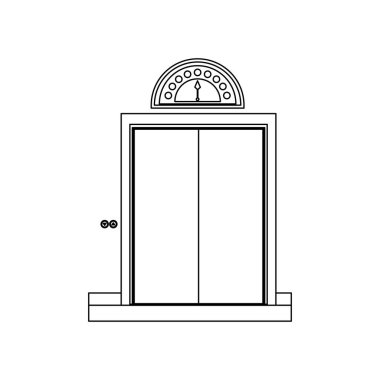 tek renkli dağılımı ile Asansör kapısı kapalı