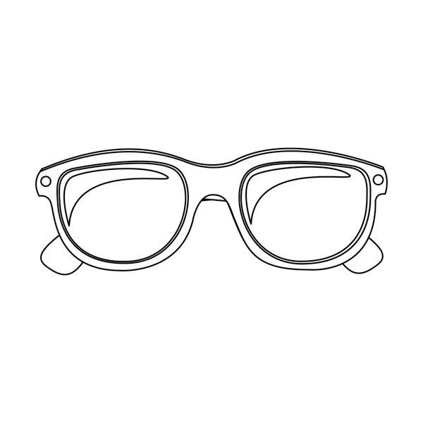 Contorno monocromático com lente de óculos ovais — Vetor de Stock