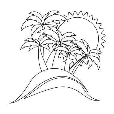 Kontur arka plan beach düz simgesi