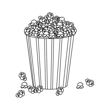 pop corn simgesi tasarım kutusuyla siluet