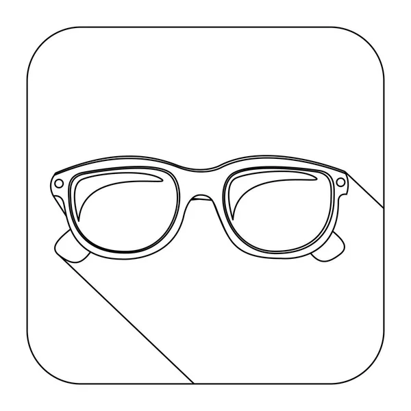 Τετράγωνο σχήμα με οβάλ γυαλιά φακού σιλουέτα — Διανυσματικό Αρχείο