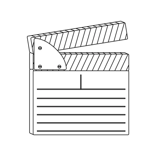 Silueta clapperboard película plana icono — Vector de stock