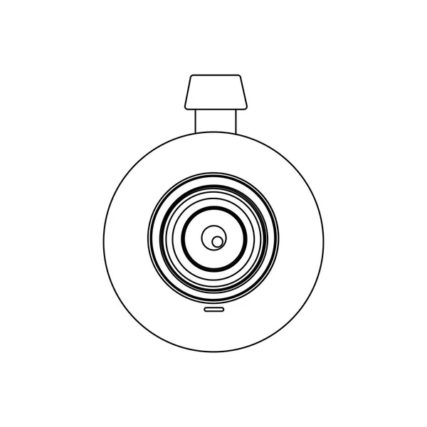흑백 컨투어 디지털 카메라 렌즈 — 스톡 벡터