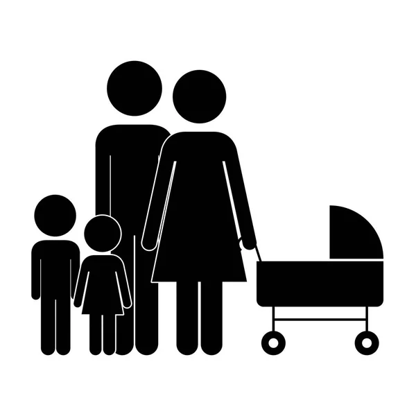Niedliches Familienpiktogramm — Stockvektor