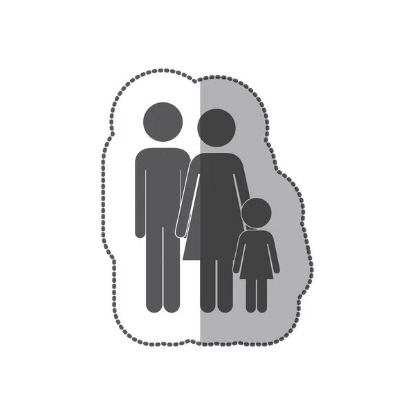 Cute family pictogram — Stock Vector