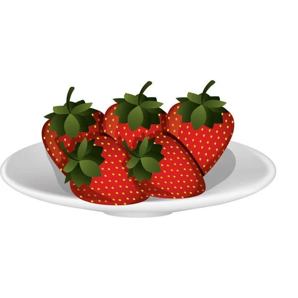 Owoce pyszne truskawki — Wektor stockowy