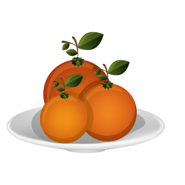 Deliciosas naranjas frutas — Vector de stock