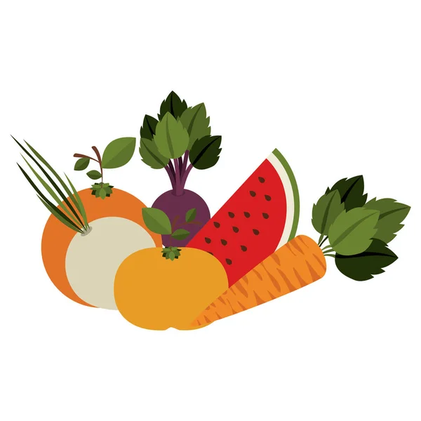 Frutos e produtos hortícolas — Vetor de Stock