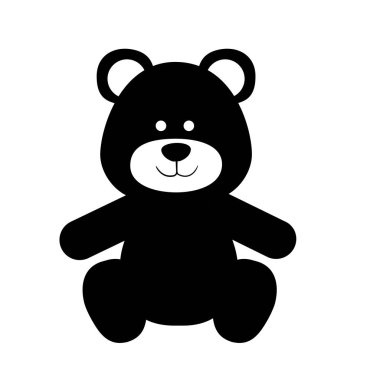 oyuncak ayı ile tek renkli siluet