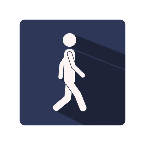 Цвет силуэта рамка с человеком ходьба — стоковый вектор