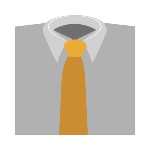 Barva silueta s košili a kravatu zblízka — Stockový vektor