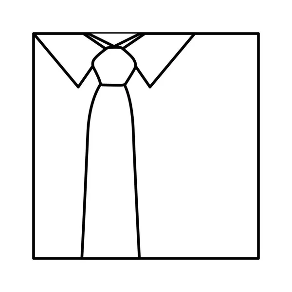 Monochromatické obrys s košili a kravatu zblízka — Stockový vektor