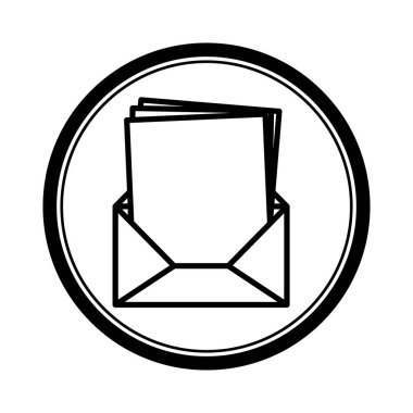 Boş kağıt zarf ile birden çok sayfa açıldı ile dairesel şekil