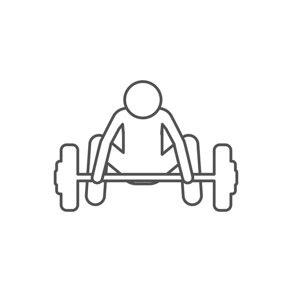 Silhouette mit Mann beim Gewichtheben — Stockvektor