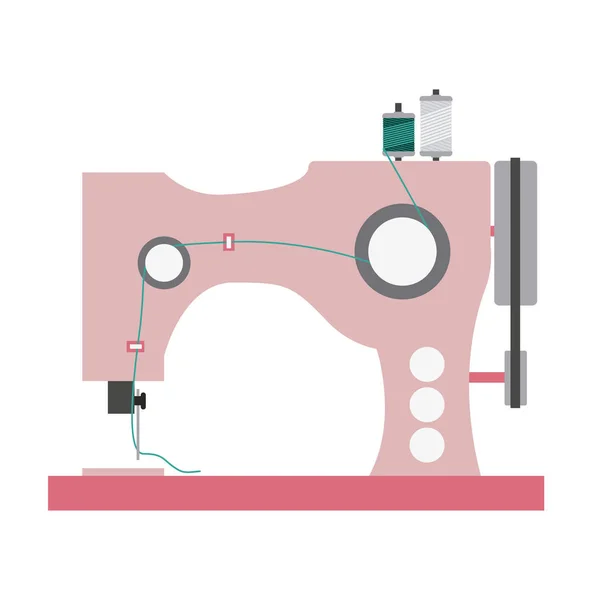 Färg siluett med symaskin — Stock vektor