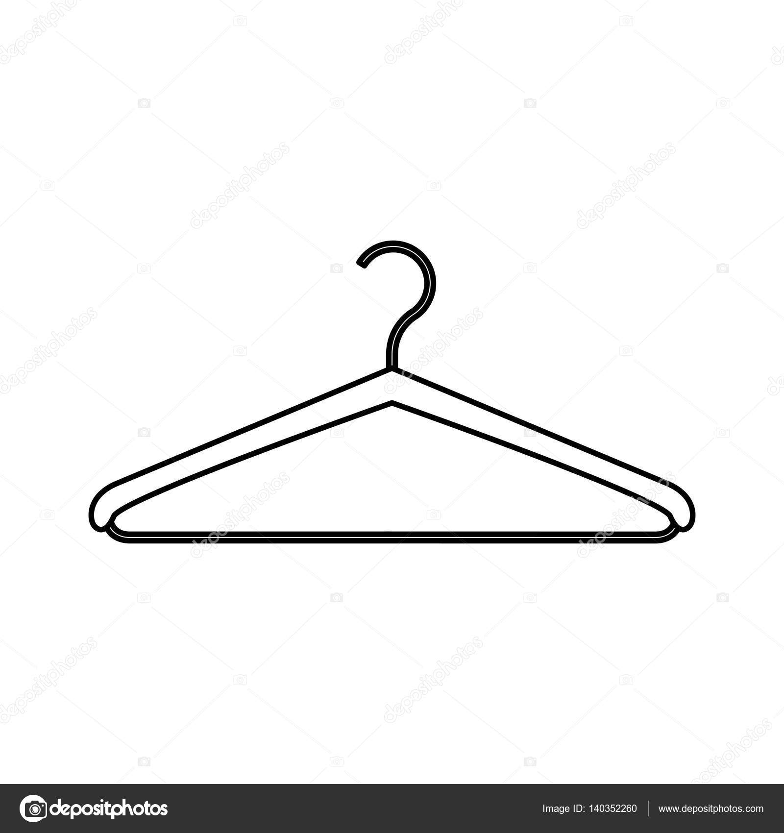 Gancho de ropa para dibujar | contorno de monocromo con gancho de