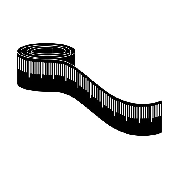 Zwart-wit silhouet met maatregel tape — Stockvector