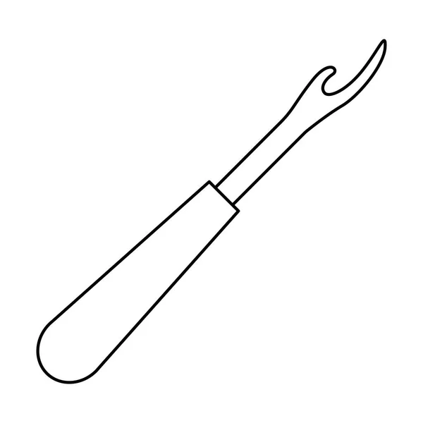 Монохромный контур шва потрошитель инструмент — стоковый вектор