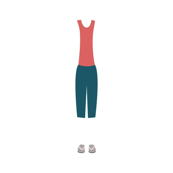 Färg siluett med kvinnliga tunna kläder sport — Stock vektor