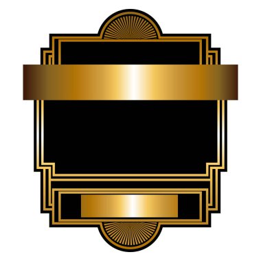 İki renkli desen art deco çerçeve ile