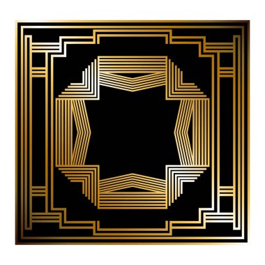 İki renkli desen art deco çerçeve ile