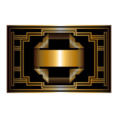 İki renkli desen art deco çerçeve ile