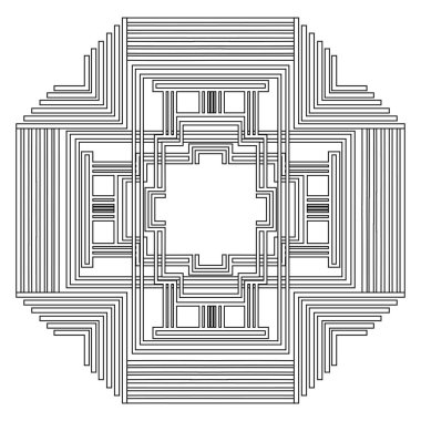 gri tonlu desen art deco çerçeve ile