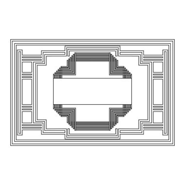 gri tonlu desen art deco çerçeve ile