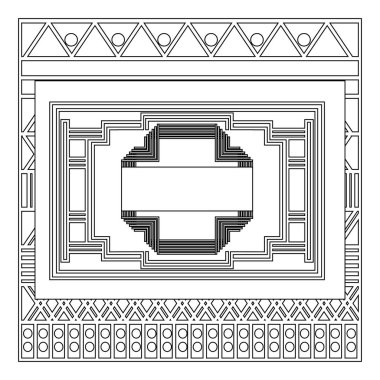 gri tonlu desen art deco çerçeve ile