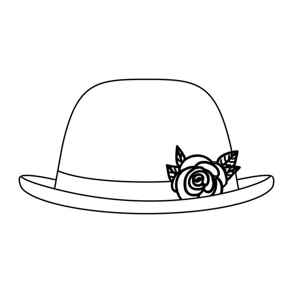 Sylwetka róż koronki kapelusz melonik projekt retro — Wektor stockowy