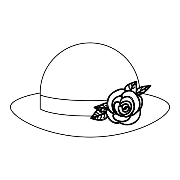 Sylwetka melonik koronki kapelusz projekt retro róże — Wektor stockowy