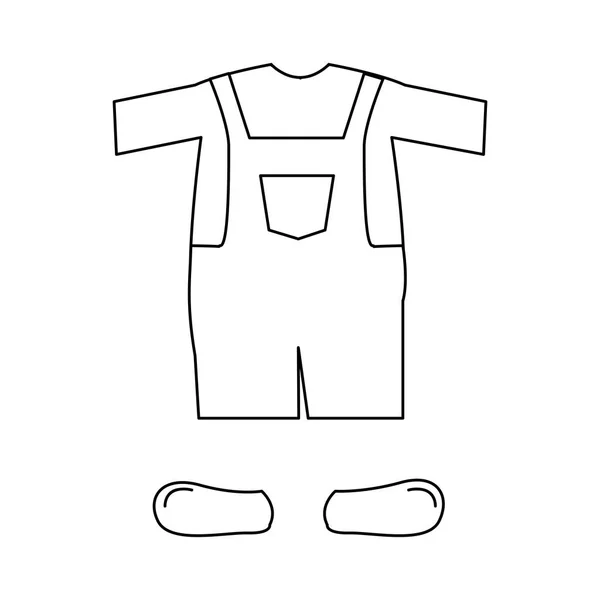 Silueta con ropa masculina pijama mameluke corto — Vector de stock