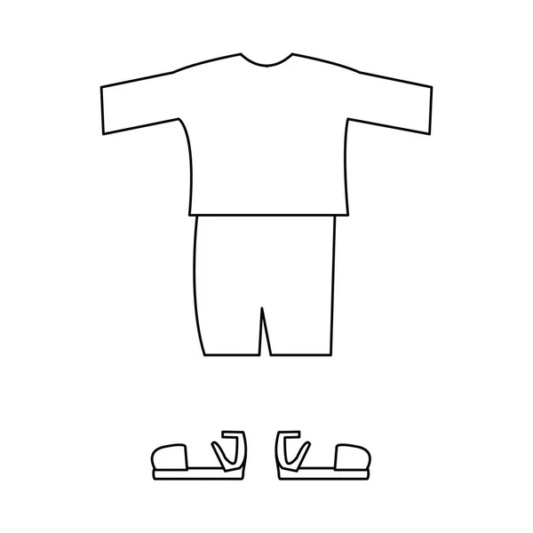 Силуэт с короткой пижамой мужской одежды — стоковый вектор