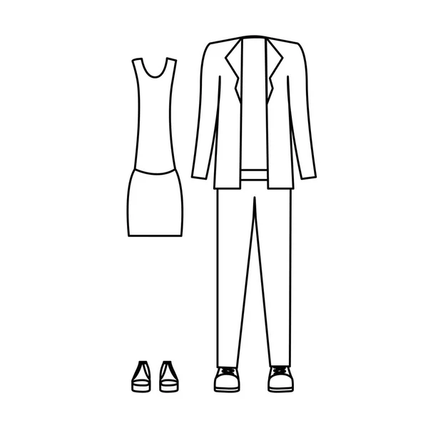 Silueta con ropa casual diseño de moda — Vector de stock