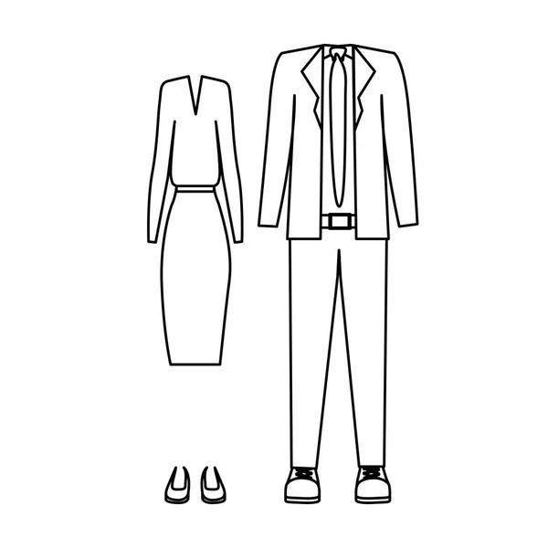 Siluett med formell kostym kläder — Stock vektor