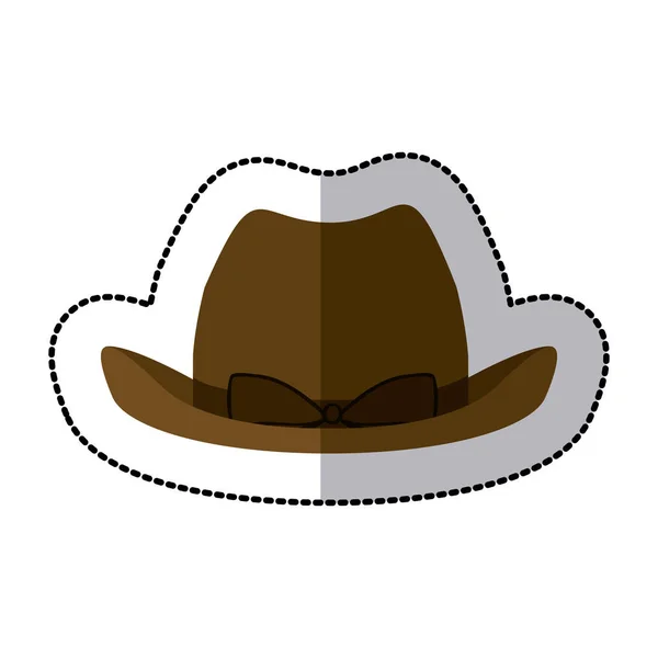 Sticker lace cowboy hat with bow retro design — Stock Vector