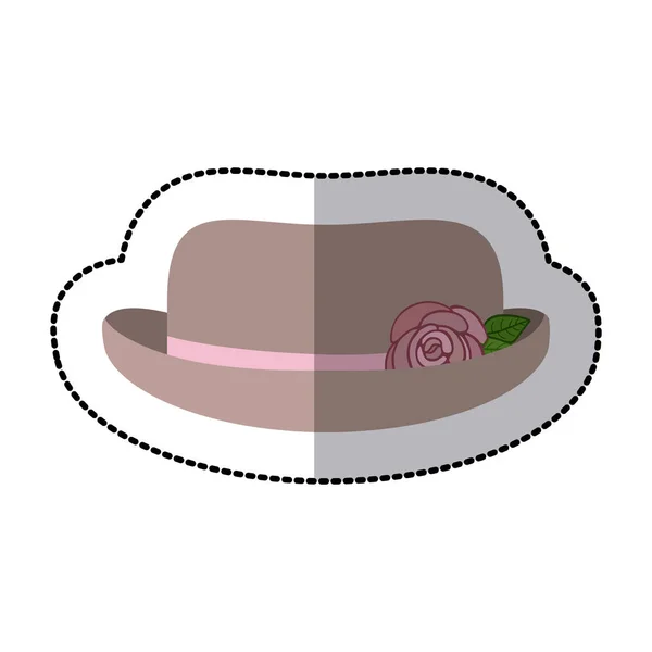 Pegatina de encaje sombrero rosas cloche diseño retro — Archivo Imágenes Vectoriales