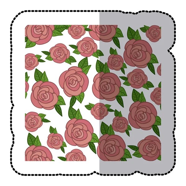 Autocollant motif coloré roses design floral — Image vectorielle