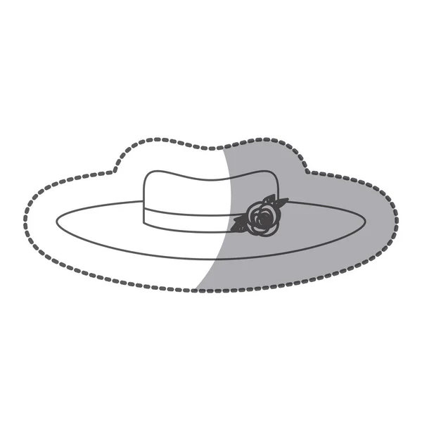 レースのバラのレトロなデザインのステッカー シルエット帽子 — ストックベクタ