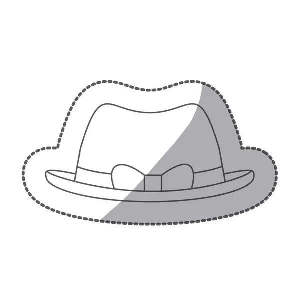 Наклейка силует мережива коричневий капелюх з бантом ретро дизайн — стоковий вектор