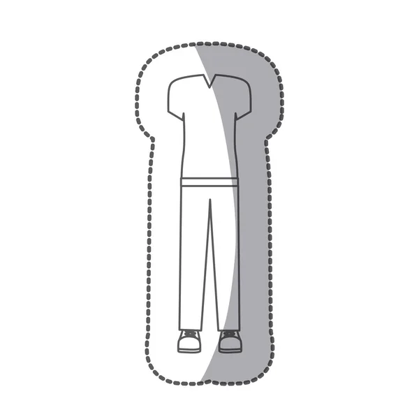 Contorno con diseño de ropa deportiva masculina — Vector de stock